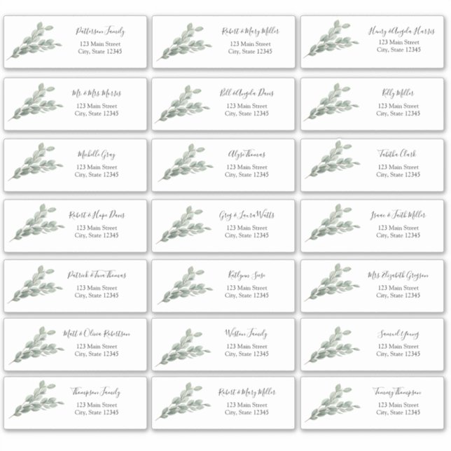 Eucalyptus Guest Address Envelope Sticker (Vorderseite)