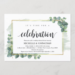 Eucalyptus Hochzeitliches Abendessen Probe Einladu Einladung