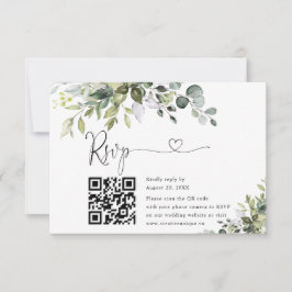 Eucalyptus-Hochzeitswebsite QR-Code-RSVP-Karte RSVP Karte