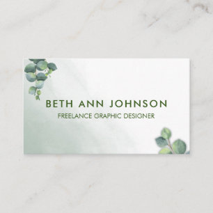 Eucalyptus Hummingbird Business Card Design Visitenkarte