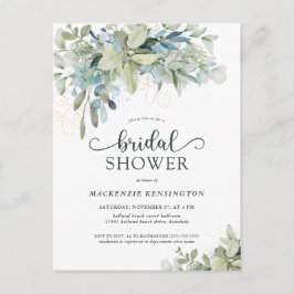 Eucalyptus Joli Script Bridal Douche Invitation