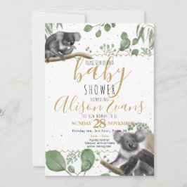 Eucalyptus Koalas gold Glitzer Baby Showroom Ankündigung