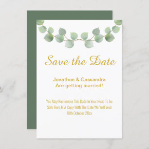EUCALYPTUS LEAF GOLD SAGE 2 SAVE THE DATE