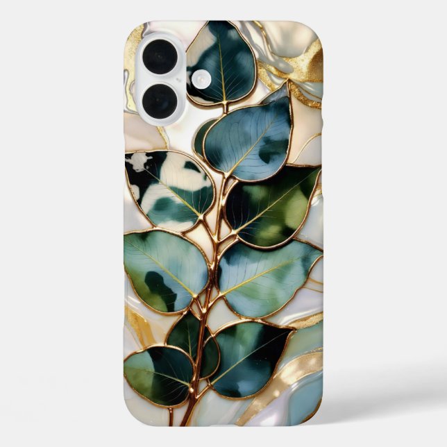 Eucalyptus Leaf Stained Glass Phone Case (Rückseite)