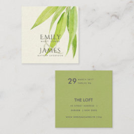 EUCALYPTUS LEAF WATERCOLOR FOLIAGE WEDD QUADRATISCHE VISITENKARTE