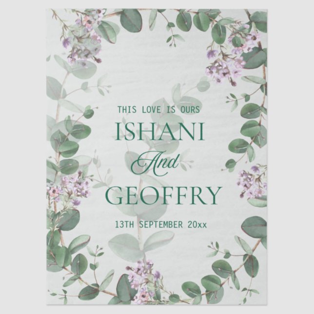 Eucalyptus Leaves Greenery Wedding Seidenpapier (Vorderseite)