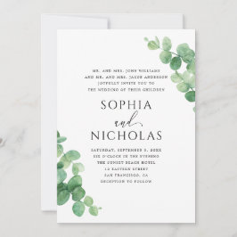 Eucalyptus Leaves Wedding. Outdoor Greenery Garden Einladung