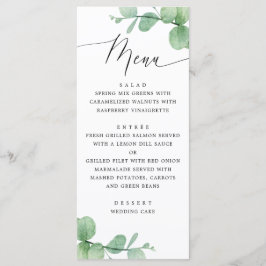 Eucalyptus Leaves Wedding | Watercolor Botanical Menükarte