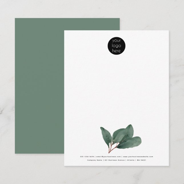 Eucalyptus-Logo für berufliche Unternehmen Mitteilungskarte (Vorne/Hinten)