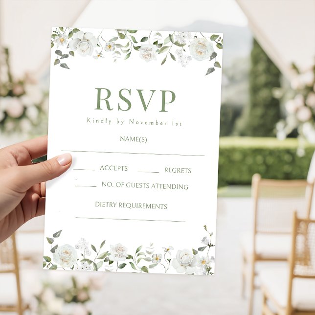 Eucalyptus Lush Greenery Floral Wedding RSVP cards Karte (Von Creator hochgeladen)