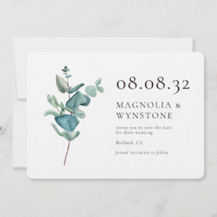 Eucalyptus Luxury Linen Wedding Save The Date