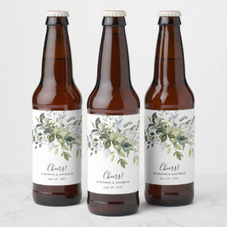 Eucalyptus Mariage Favor Bière bouteille Étiquette
