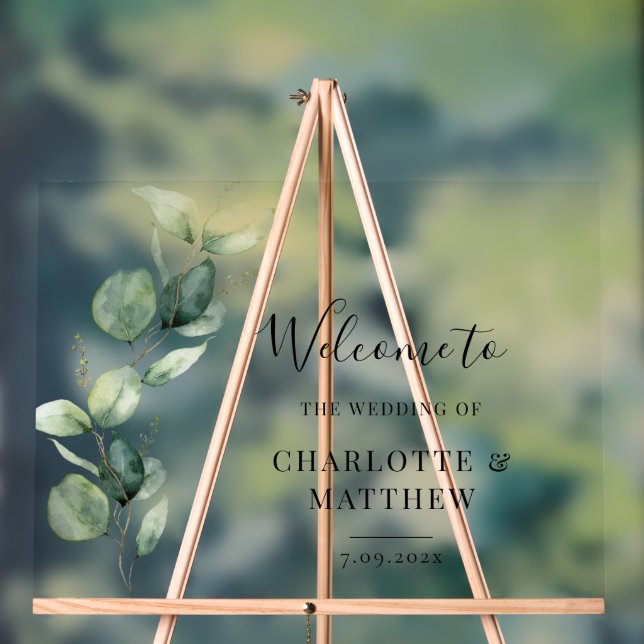 Eucalyptus Mariage Feuille Watecolor (Neutre)