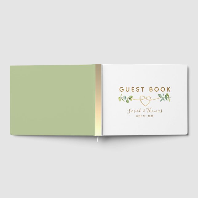 Eucalyptus Mariage livre d'hôtes avec Gold Heart (Complet)