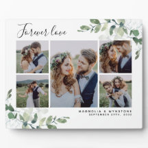 Eucalyptus Mariage Photo Collage Plaque de conserv