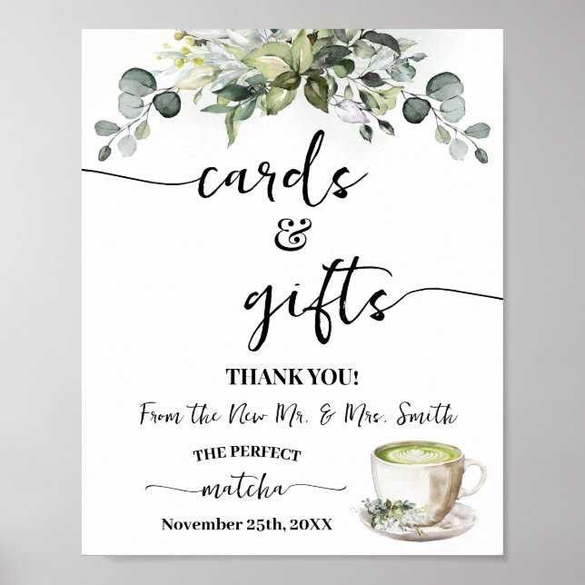 Eucalyptus Matcha Cards & Gifts Bridal Shower Poster (Vorne)