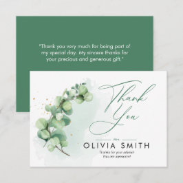 Eucalyptus minimaliste Carte de remerciements de v