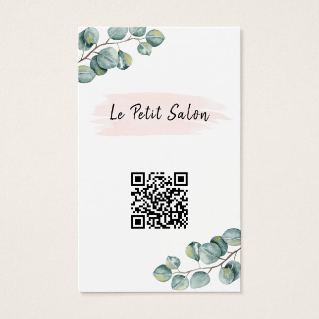 Éucalyptus moderne Code QR Logo Boutique Prix Tag (Devant)
