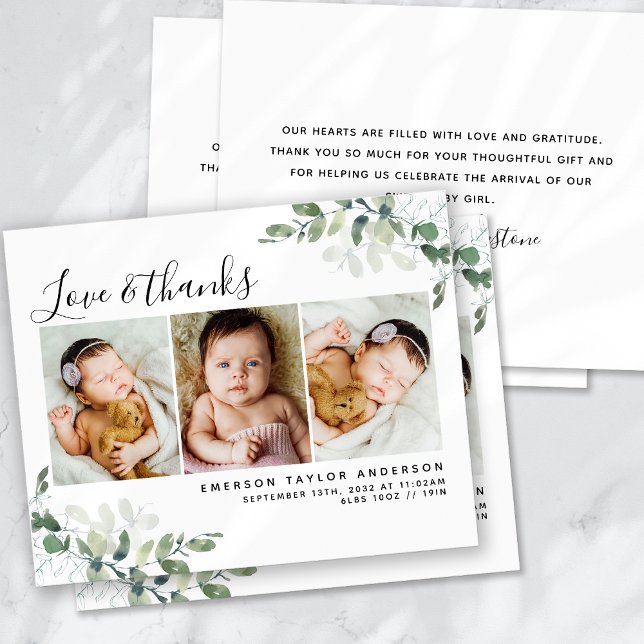 Eucalyptus moderne Photo Carte de remerciements bé (Créateur téléchargé)