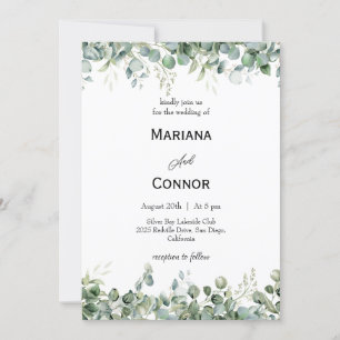 Eucalyptus naturel Faire-part de mariage verdoyant