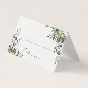 Eucalyptus Numéro de table et nom Cartes de place