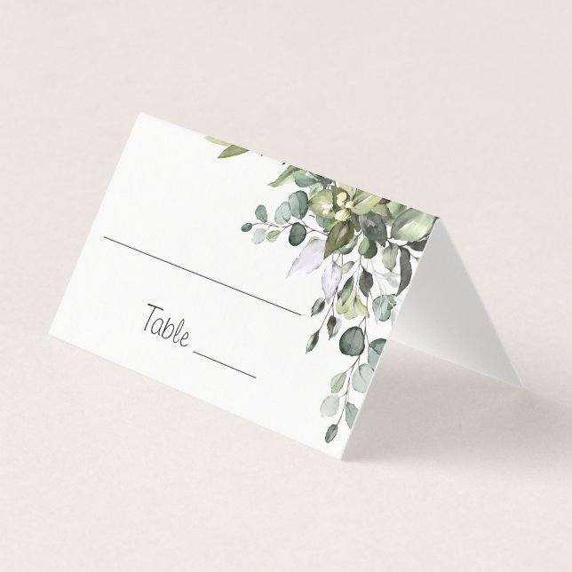Eucalyptus Numéro de table et nom Cartes de place (Front)