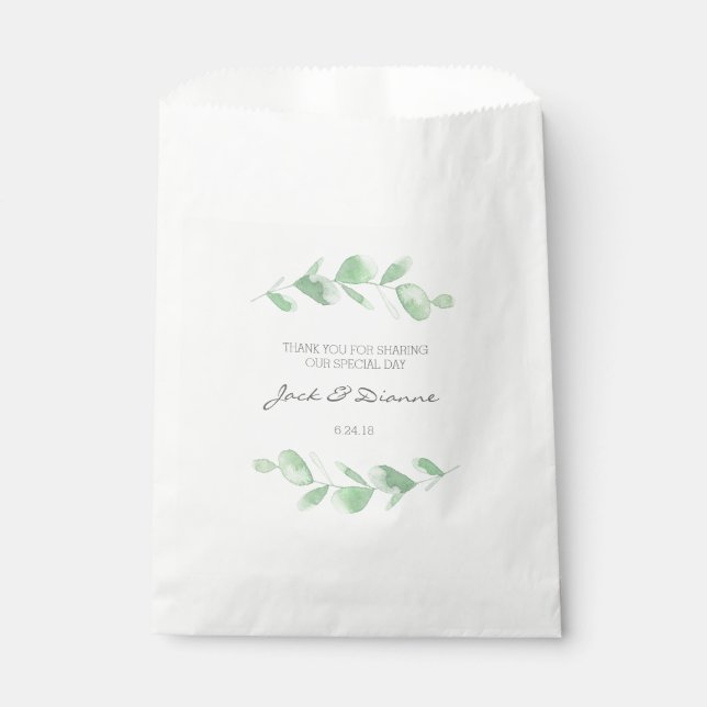 Eucalyptus Personnalisé Mariage Favoriser Sacs Pap (Devant)