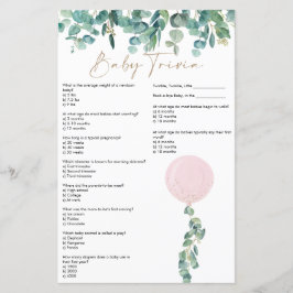 Eucalyptus Pink Balloon Baby Show Baby Trivia