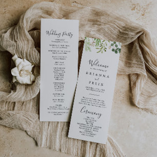 Eucalyptus Programme Brown simple de mariage flora