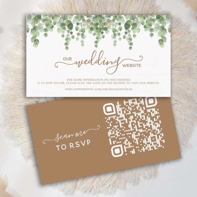 Eucalyptus QR Code Site Mariage Carte RSVP (Créateur téléchargé)