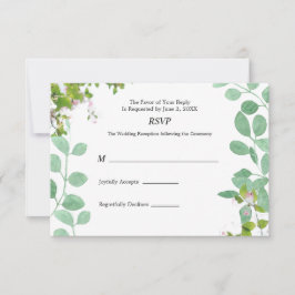 Eucalyptus romantique Mariage d'été Carte RSVP