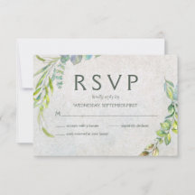 Eucalyptus rustique Aquarelle Verdure Mariage RSVP