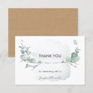 Eucalyptus rustique Carte de remerciements