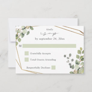 Eucalyptus rustique et cadre or no Repas RSVP V2