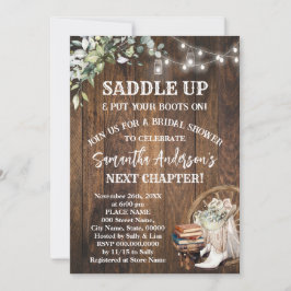 Eucalyptus Saddle Up Boots & Books Bridal Shower Einladung