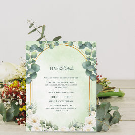 Eucalyptus Sage Green Botanical Wedding Details Begleitkarte