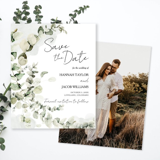Eucalyptus Sage Green Foto Save the Date (Von Creator hochgeladen)