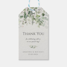 Eucalyptus Sage Green Wedding Vielen Dank Geschenkanhänger