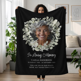 Eucalyptus Script Custom Text & Photo Memorial Fleecedecke