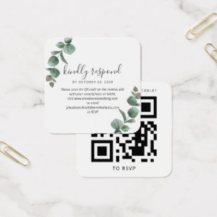 Eucalyptus Script Mariage de verdure QR Code RSVP