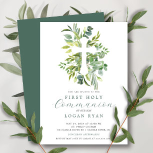 Eucalyptus Sérénité Première Communion Invitation