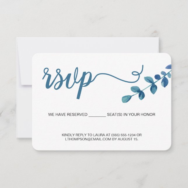 Eucalyptus simple RSVP sans envoi (Devant)