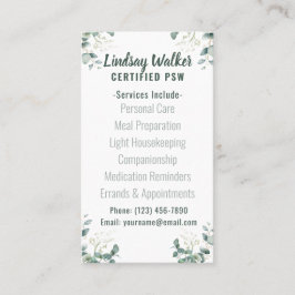 Eucalyptus Soft Green Personal Support Visitenkarte