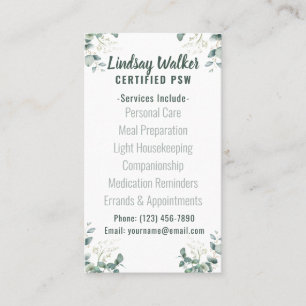Eucalyptus Soft Green Personal Support Visitenkarte