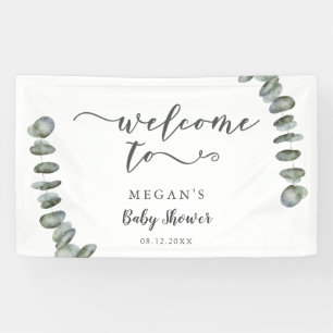 Eucalyptus Summer Greenery Baby Dusche Willkommen Banner