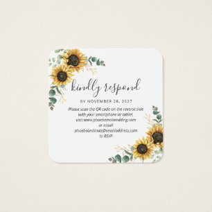 Eucalyptus Sunflower QR Code Site Mariage RSVP