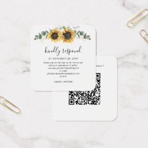 Eucalyptus Sunflower QR Code Site Mariage RSVP