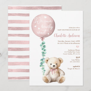 Eucalyptus Teddy Bear Baby Shower Einladung