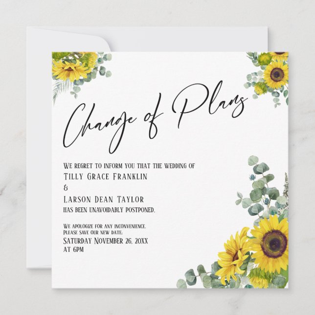 Eucalyptus tournesol Changement de plan Carte Mari (Devant)