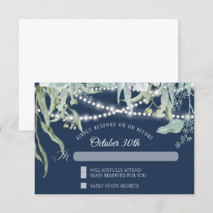 Eucalyptus Twinkle Lights Navy UAWG Einladung